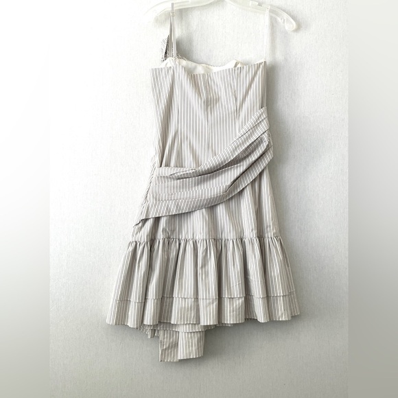 Betsy Johnson Y2K One Shoulder Ruffle Stripe Mini Dress - Picture 8 of 16